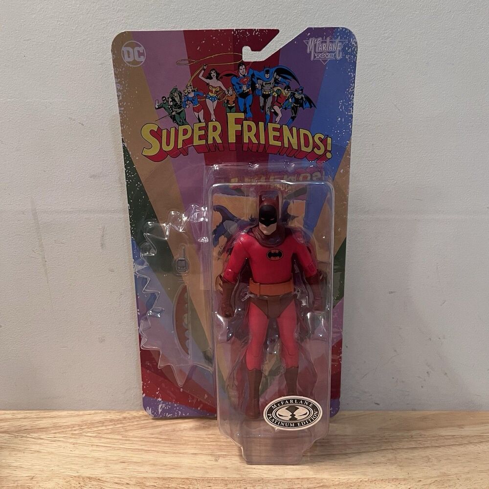 DC Super Friends Batman Red Platinum Chase McFarlane Figure NEW